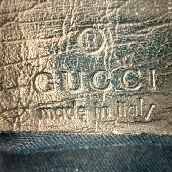 GUCCI Brown/Beige PVC Canvas GG Supreme Tote with Blue Leather trim - Picture 12 of 16